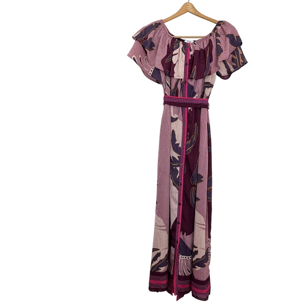 Nine West purple peasant top fluttery maxi skirt - Picture 2 of 6